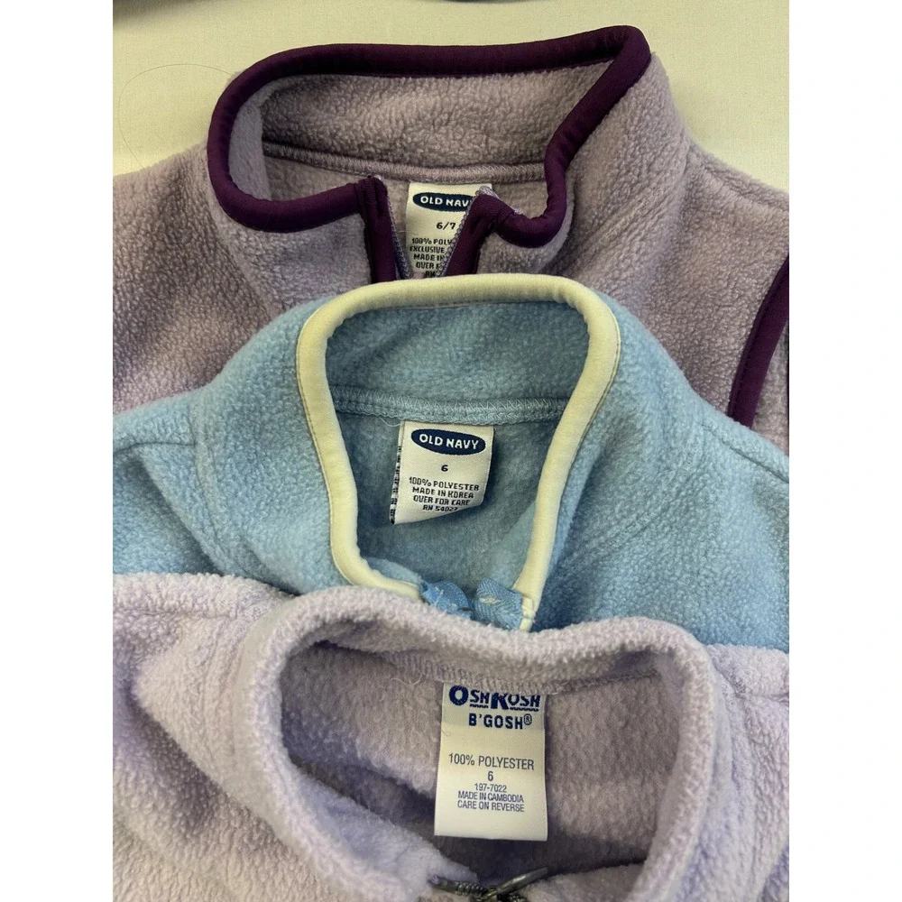 Vintage lot of 3 fleece like vest size child's 6